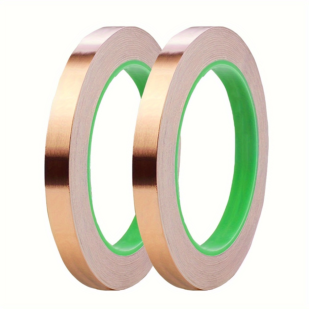 

2pcs Copper Foil Tapes, 12mm Width, 66ft/20m In Total, Double-sided Conductive Copper Tape With Adhesive, For Emi Shielding, Paper Circuits, Electrical Repairs
