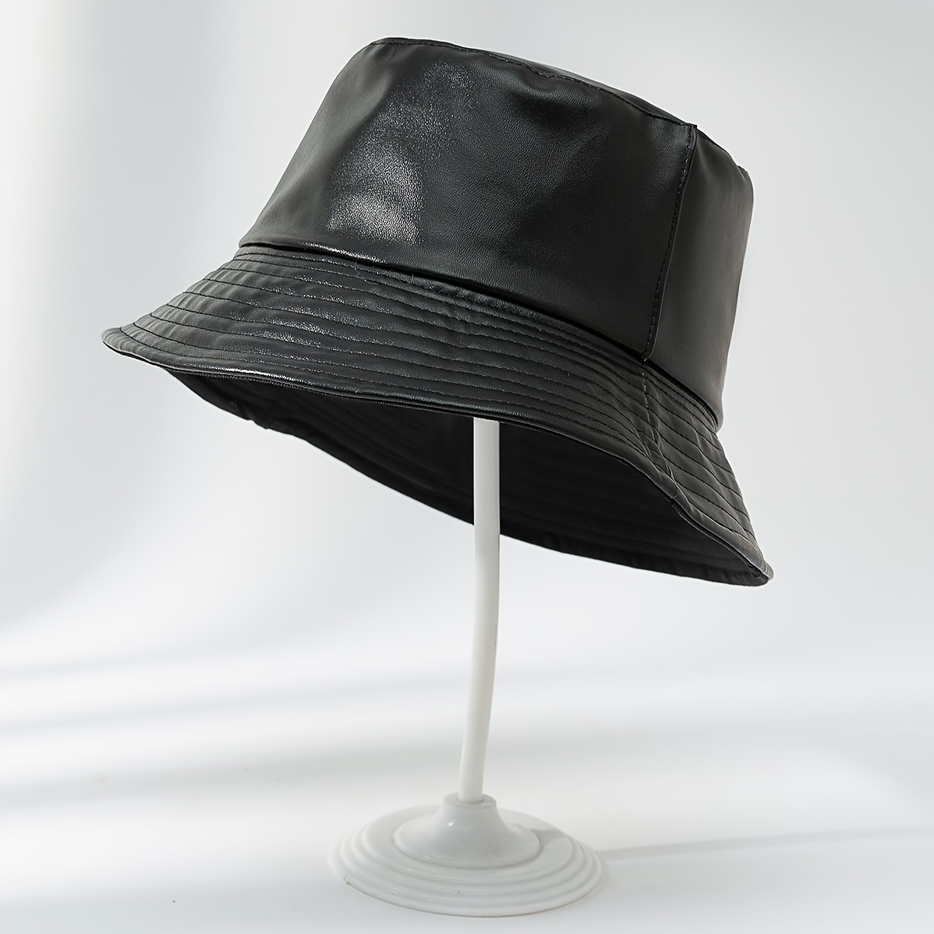 1pc faux leather fisherman hat men women faux leather - Temu display picture 3