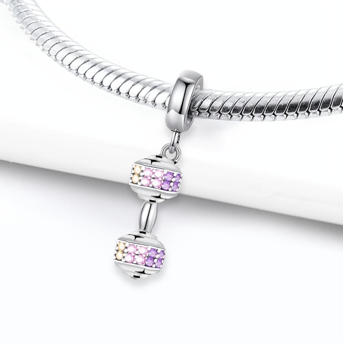 Silver Plated Dumbbell DIY Accessory Pendant Set