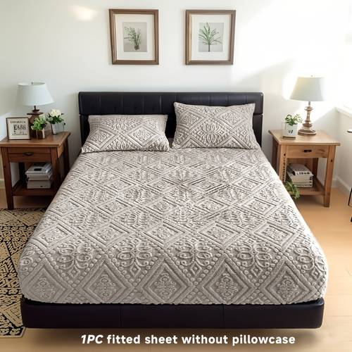 1pc flower milk velvet fitted sheet comfortable and soft warm and breathable machine washable does not fade not easy to pill electricity fitted sheet height 30cm has a of colors suitable for different