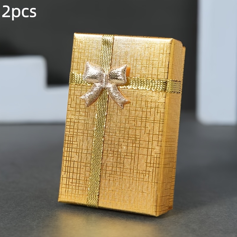 TEMU Juego de 2 cajas de regalo para joyería con temática de , decoración de dorado y plateado, muy adecuadas para , decoración de regalos de