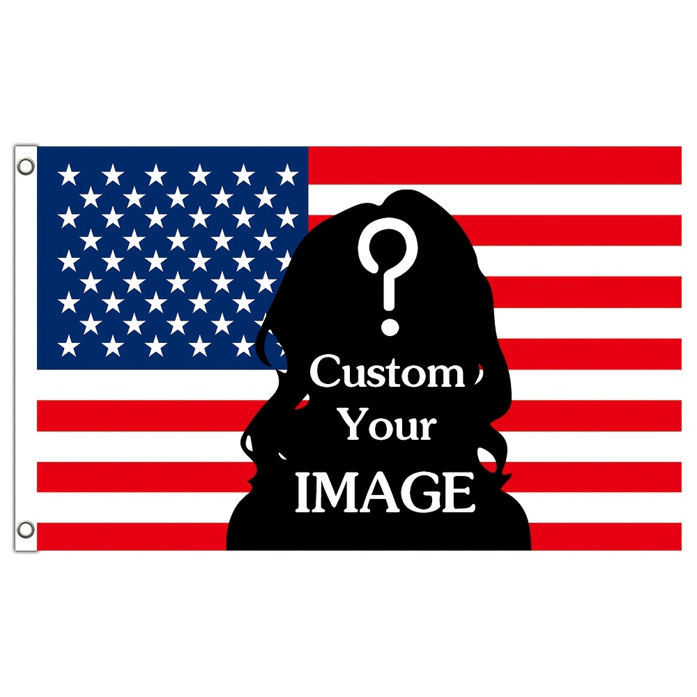 

1pc Customizable American Polyester Decorative Flag, Metal Grommets, No Electricity Needed, Ideal For Gardens, Clubs, , Dorms, Living Rooms, And Bedrooms - Personalized Hanging Flag