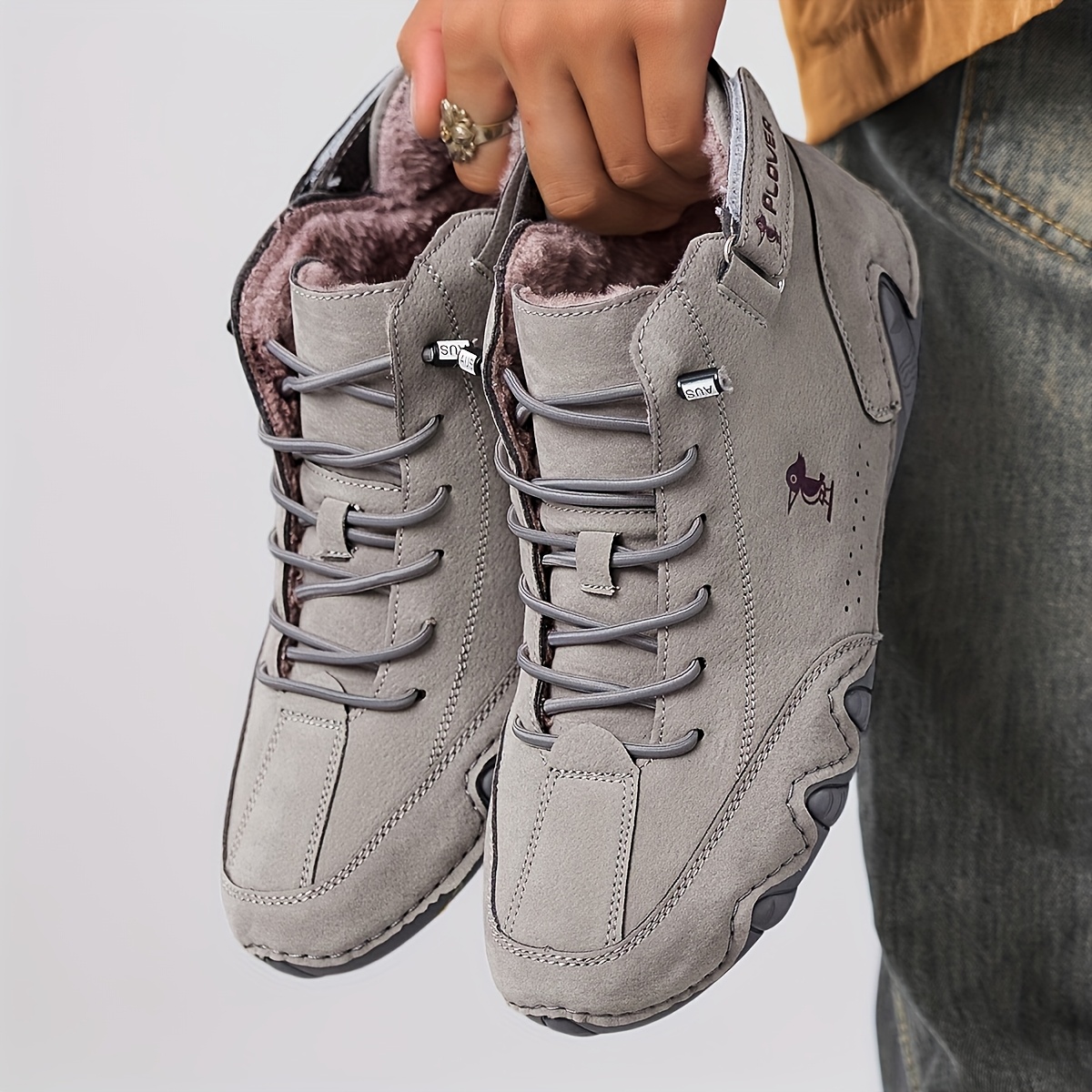 Men's Autumn Winter Outdoor Casual Hiking Boots, Warm Fashion Shoes