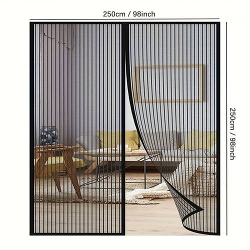 magnetic mesh mosquito net door curtain suitable for windows doors automatic closing magnetic fly screen with continuous hook and loop tape no drill installation pvc mesh suitable living room bedroom garage pet friendly