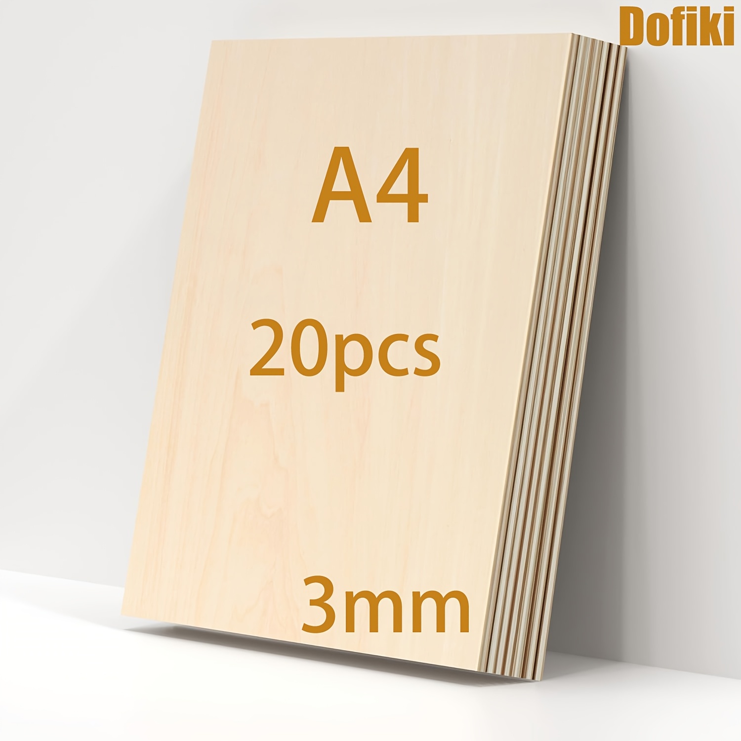 Image of Dofiki 20pcs Basswood Plywood A4(297x210x3mm) 3mm Unfinished Wood Sheet Blanks For Laser Cutting Engraving, Crafts, Painting, Supplies, Home Decoration, Architectural Model Making