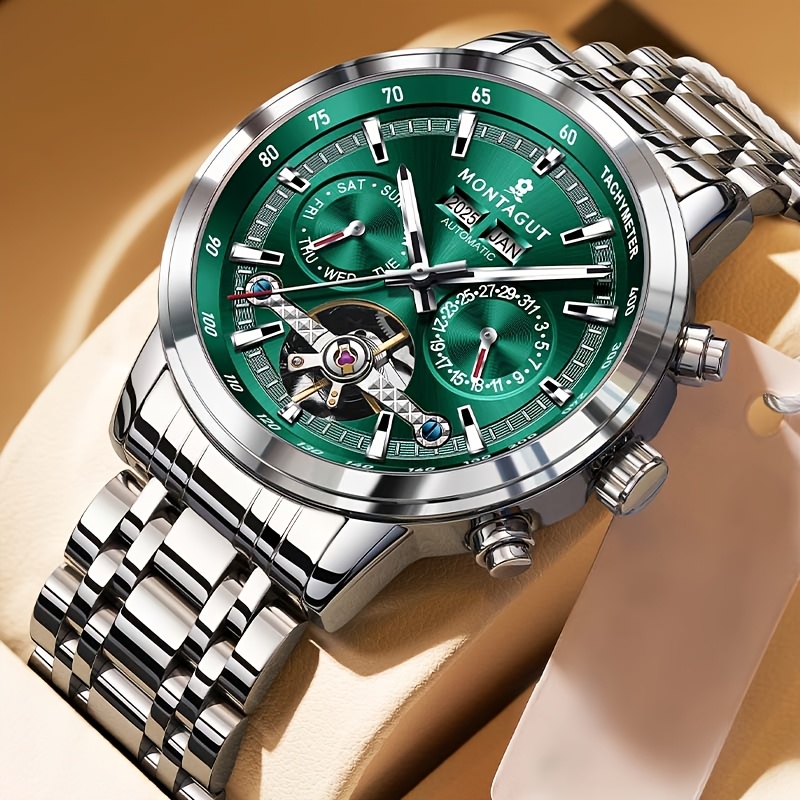 2026 New Brand Men' Mechanical Watch, Multifunctional Mechanical Watch (no Battery Required), Steel Strap, Stainless Steel Material, Multiple Styles , Suitable For Business And Trendy Fashion Watches