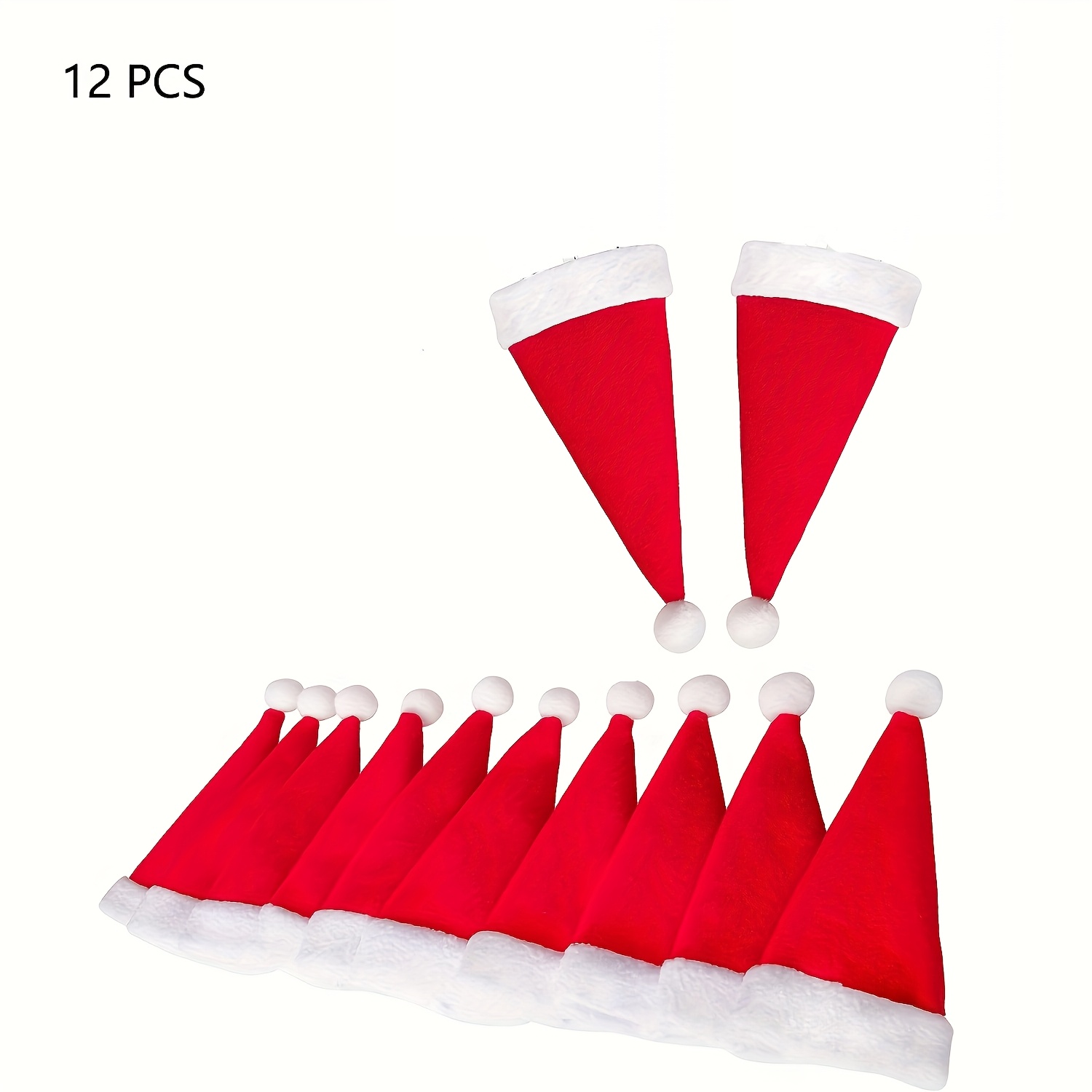12pcs Mini Red Santa Hats,christmas Hat For Crafts Small Santa Hats For Xmas Party Table Dinner Decorations
