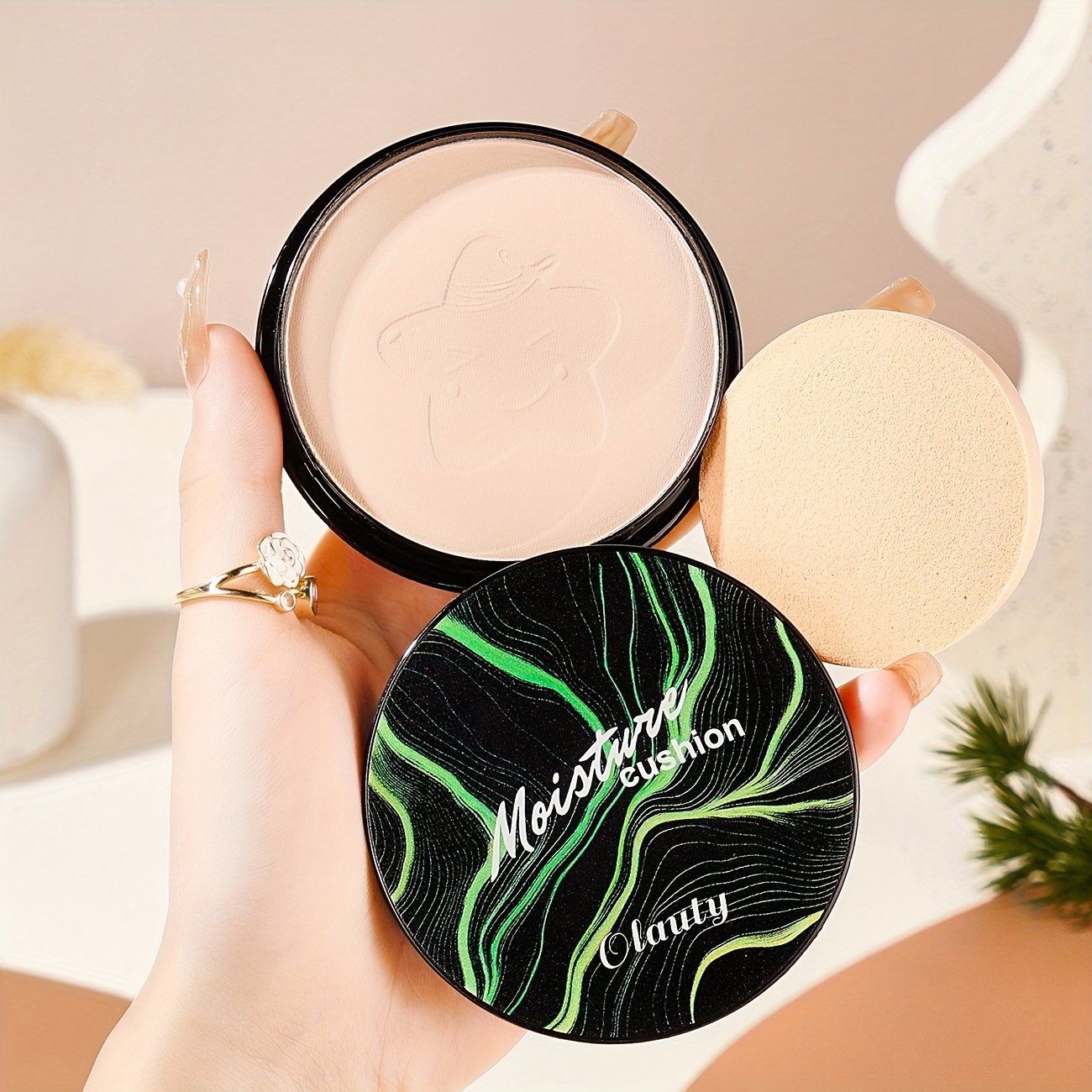 

3-in-1 Moisture Cushion Compact, Long-lasting Primer, Makeup Powder & Oil Control, Waterproof Concealer, Soft Mist Finish, Lightweight Breathable Coverage