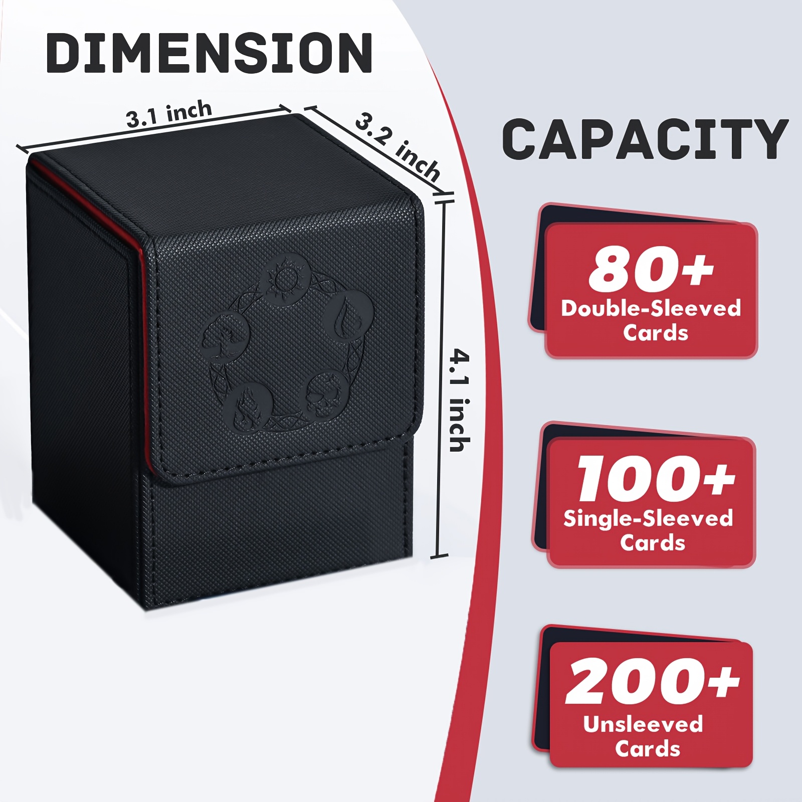 sleeved card box Amazon.com: Vault X Large Standard Deck Box with 150 Black Sleeves, fits  100+ Sleeved Trading Cards (White) : Toys & Games