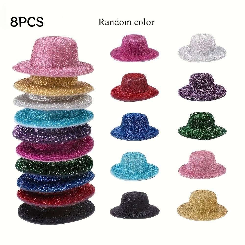 TEMU Random Set Of 8pcs, Random Colors For Christmas And Valentine's Day, Exquisite Colorful Mini Dome Hats, Holiday Decoration Hats