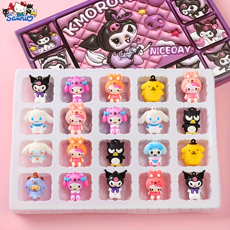 TEMU Hello Kitty & Kuromi 20pcs Mystery Box Set - Durable Pvc Charms, Assorted Styles, Perfect Gift For: retailer-supplied image