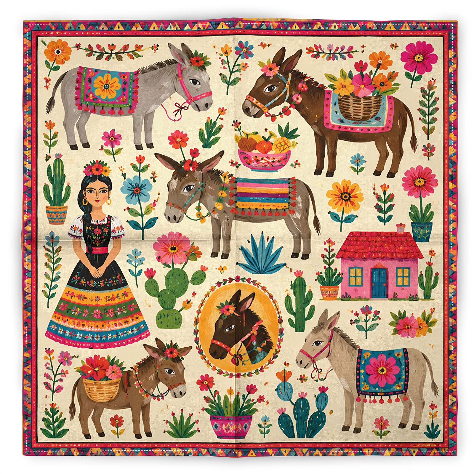 TEMU Pañuelo y de cuello de moda vintage estilo , pañuelo para la cabeza con estampado de animales y personajes de hip-hop pop, bandana deportiva,