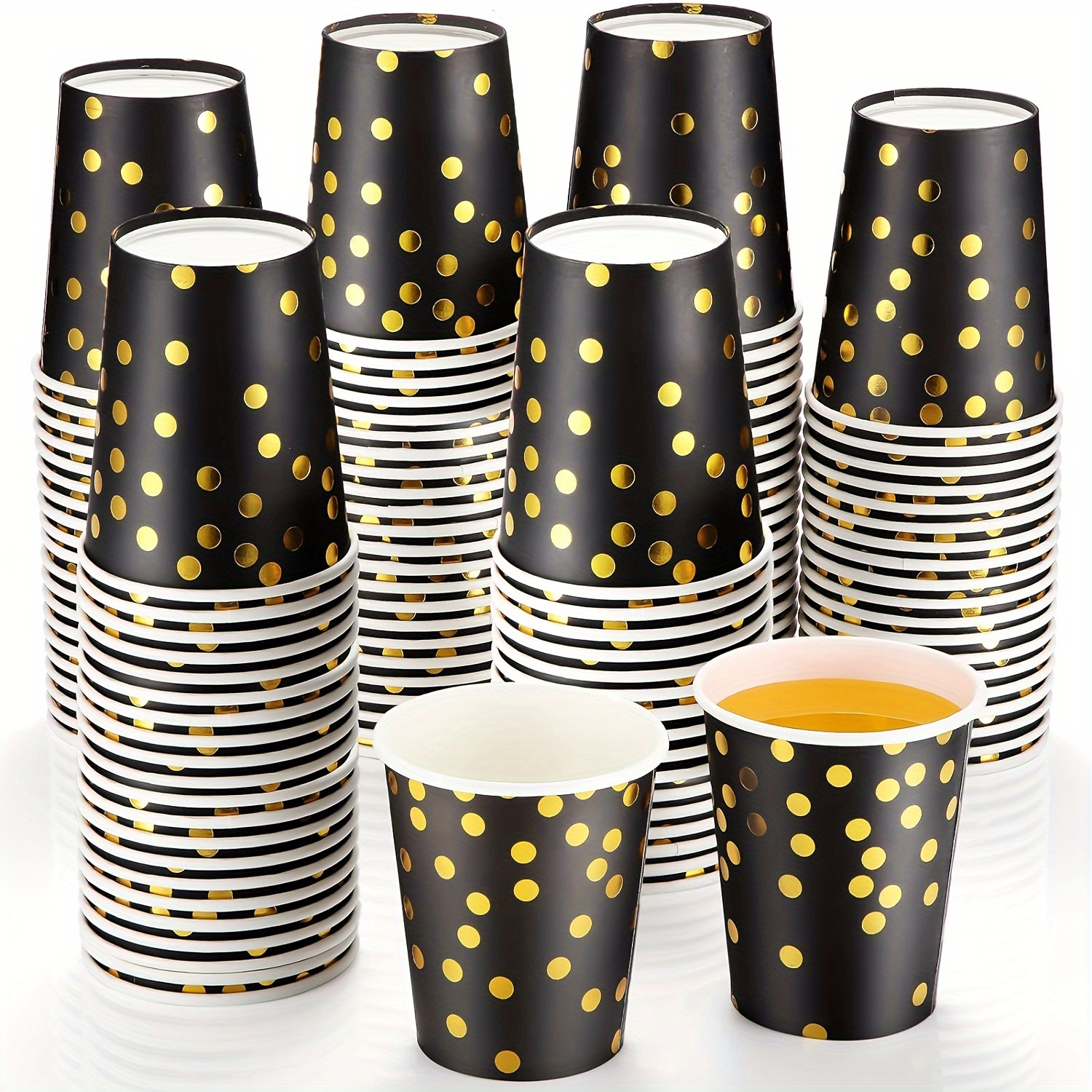 

20pcs, Paper Cups/ Straws, 9oz Disposable Coffee Cups For Hot Or Cold Drinks, Creative Pattern Paper Straw, Wedding Anniversary Party Supplies