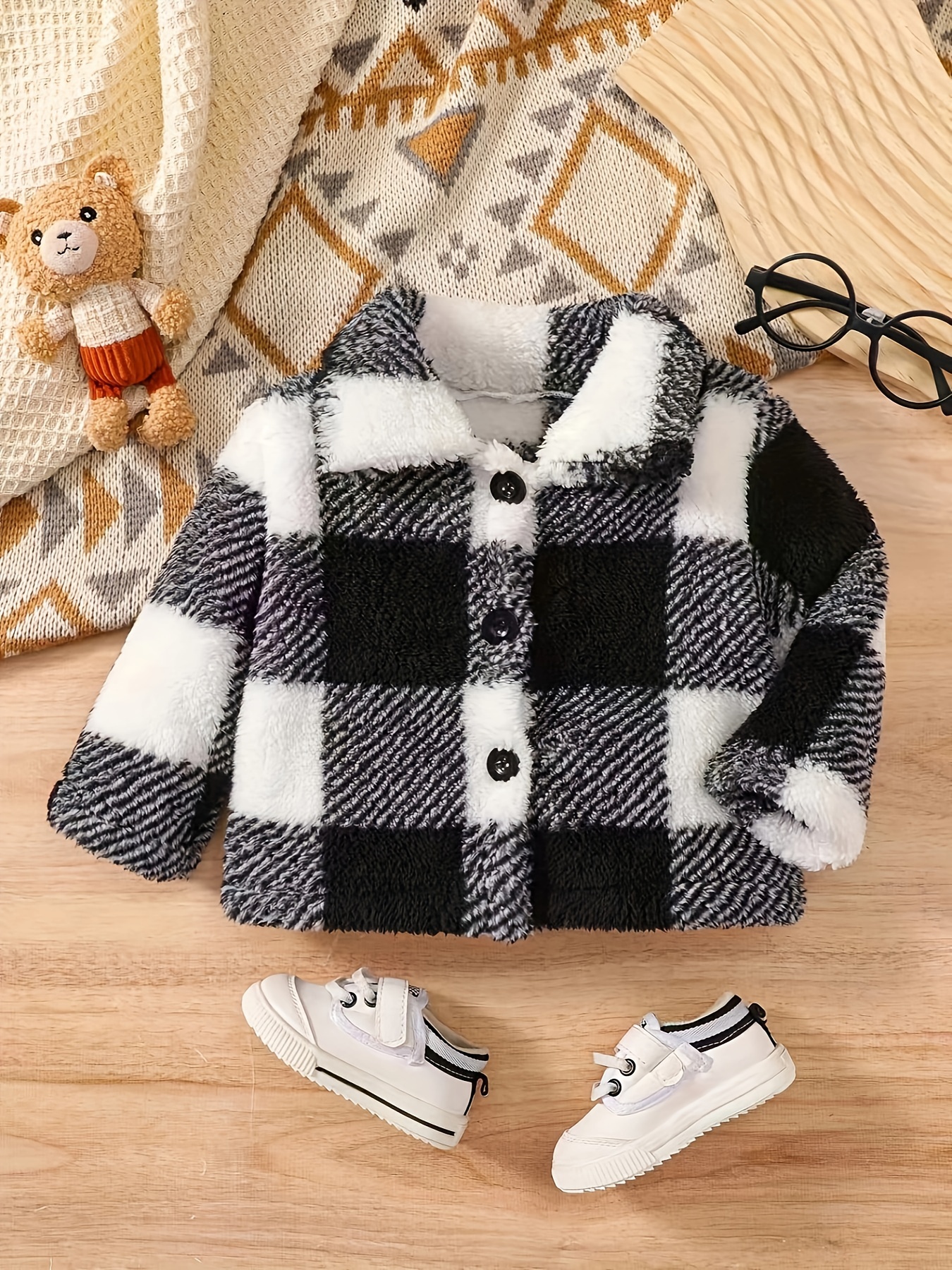 boys' cozy flannel jacket warm autumn/winter coat Temu United