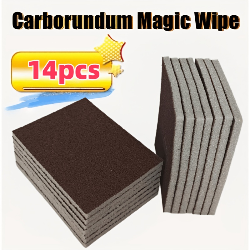 Image of 14pcs/18pcs, Sponge Wipe, Bottom Cleaning Descaling Sponge, Pot Sponge Brush, Derusting Sponge, Dishwashing Sponge, Scouring Pad, Strong Decontamination, Cleaning Supplies, Cleaning Tools
