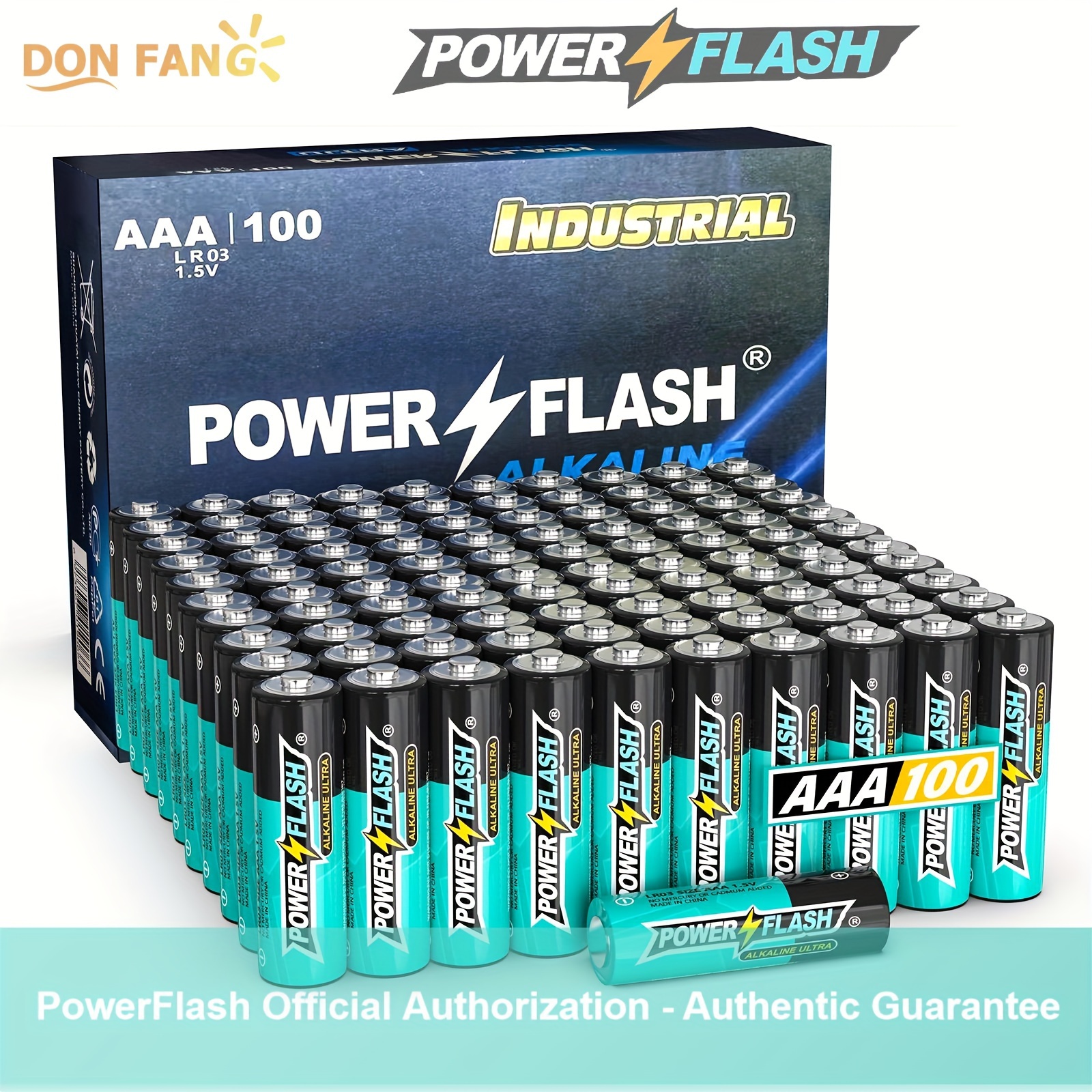 

Powerflash Aaa 100 Pack High-performance Alkaline Batteries Value Pack, Lr03, 100 Triple A Batteries For Home, Various Household Device, Romotes