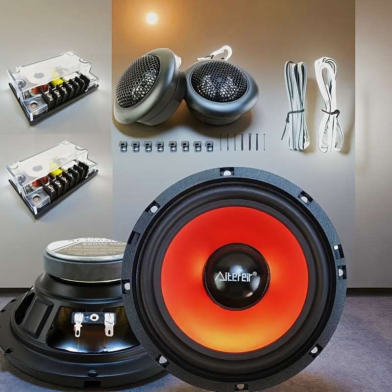 TEMU Universal 6.5 Inch Car Audio Upgrade Kit - 2-way 440w Coaxial Speakers With Passive Crossover, Terminals For Most Vehicles 2005+