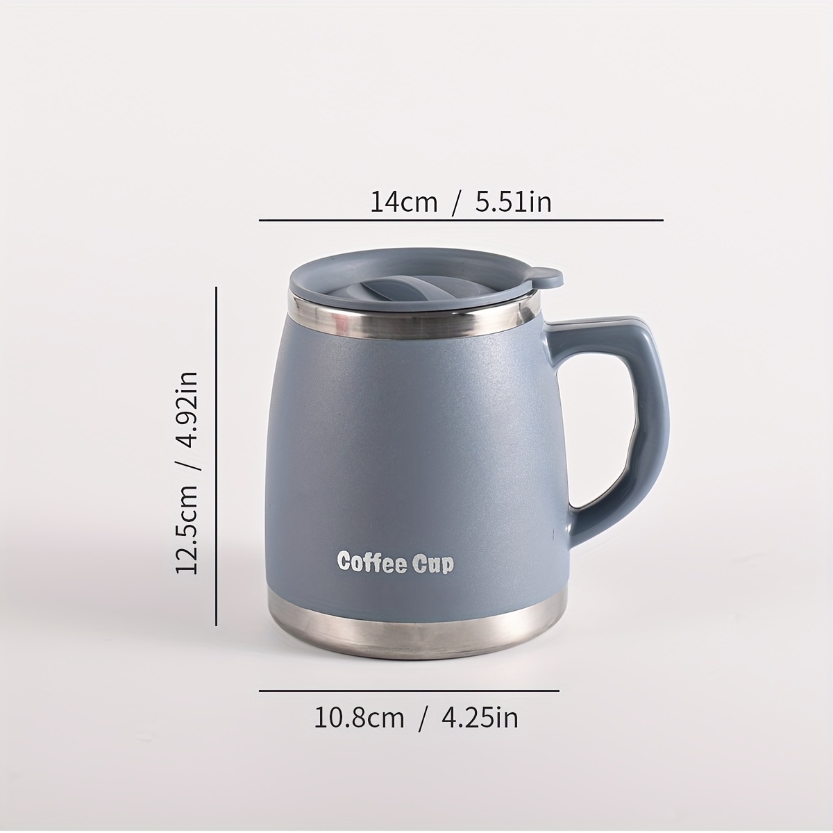 Image of 1pc 500ml Stainless Steel Mug Double-layer Foam Filled Heat Insulation Anti-scalding Heat Preservation And Cold Preservation With Lid Double Drinking Cup Coffee Cup Outdoor Cup