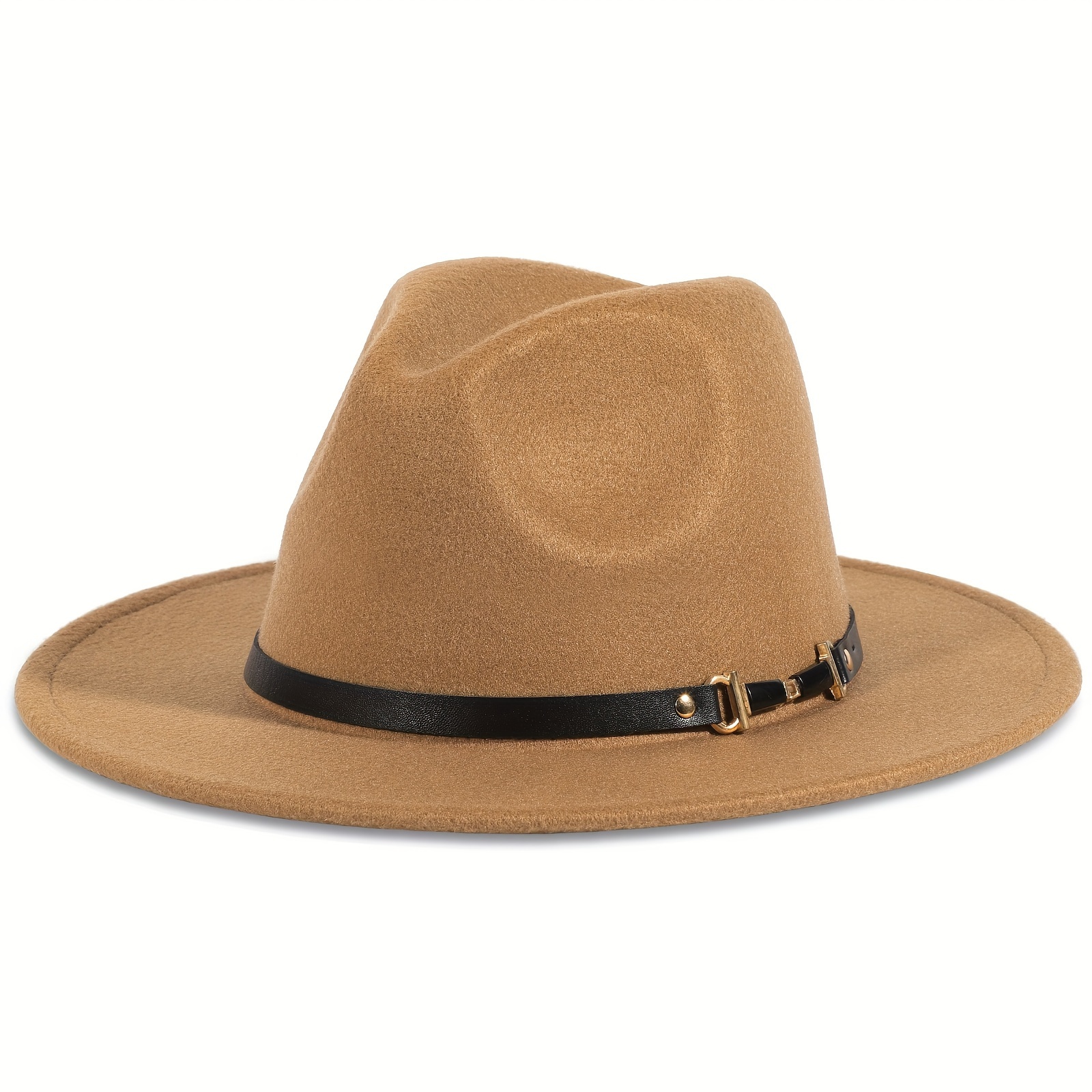 

Fedora Hats For Women Winter Classic Wool Fedora Panama Hat With Belt Buckle