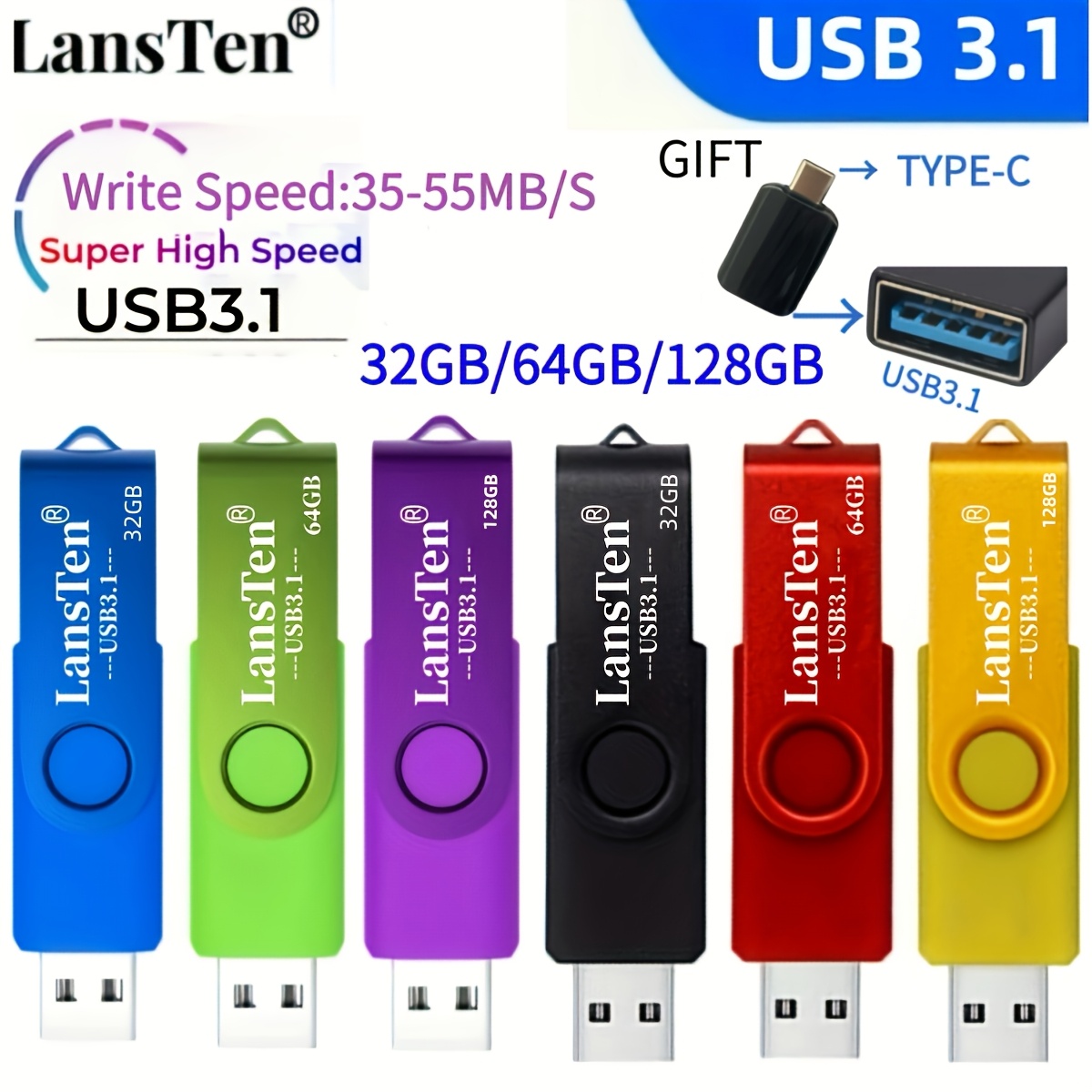 32gb Usb Stick Type-C USB Stick 3.0 2-in-1 Metal USB Flash Drive With Free Laser Logo 16GB 32GB 64GB 128GB Compatible IPhone 17 Other Devices Usb C Flash Drive - Foto 9