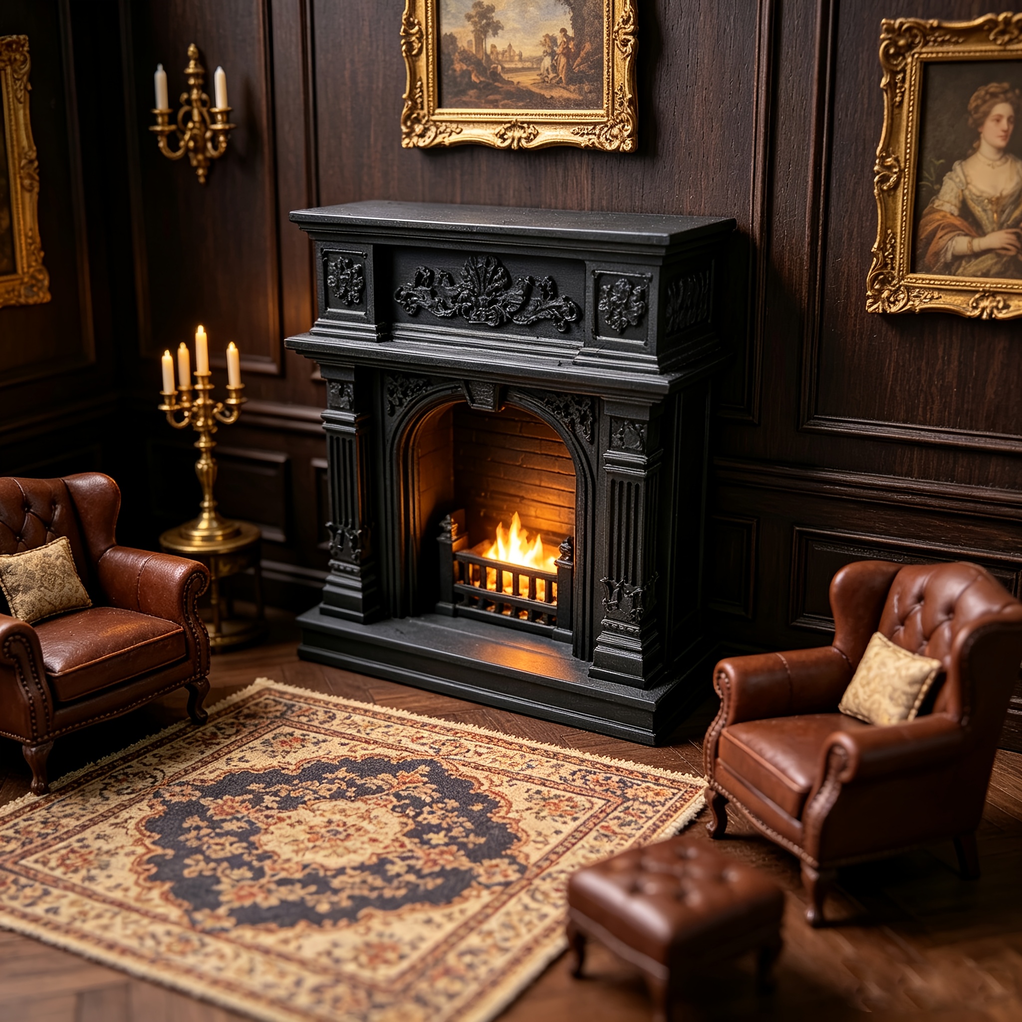 TEMU 1pc, European Retro Fireplace Model For Dollhouse Living Room Bedroom, Diy Dollhouse Decoration Accessories, Handmade Decoration Models Suitable