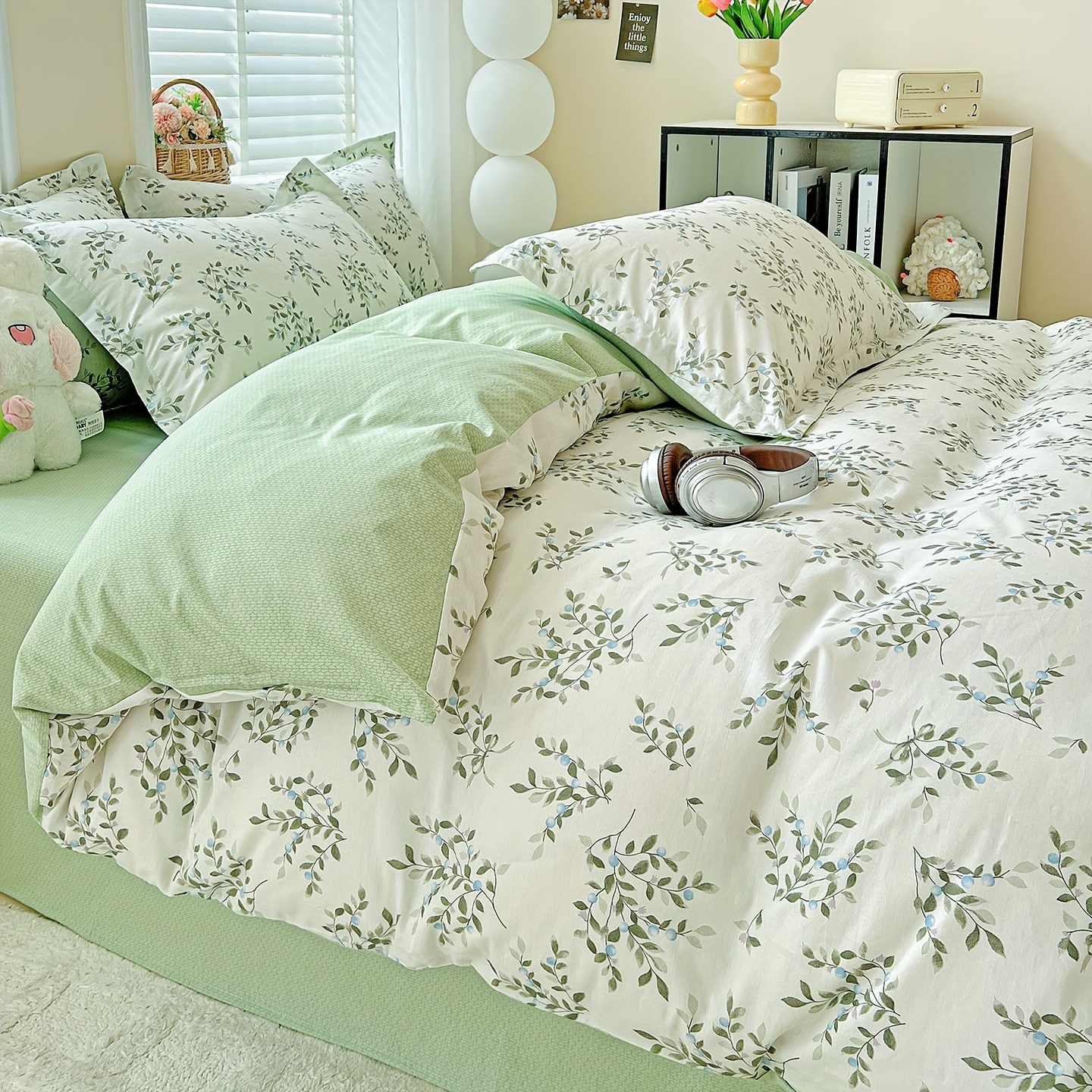 Bettwäsche-Set aus 100 % * Baumwolle, 3-teilig (1 Bettbezug + 2 Kissenbezüge) für Doppelbett (mittlere Größe) | Atmungsaktiv * & maschinenwaschbar