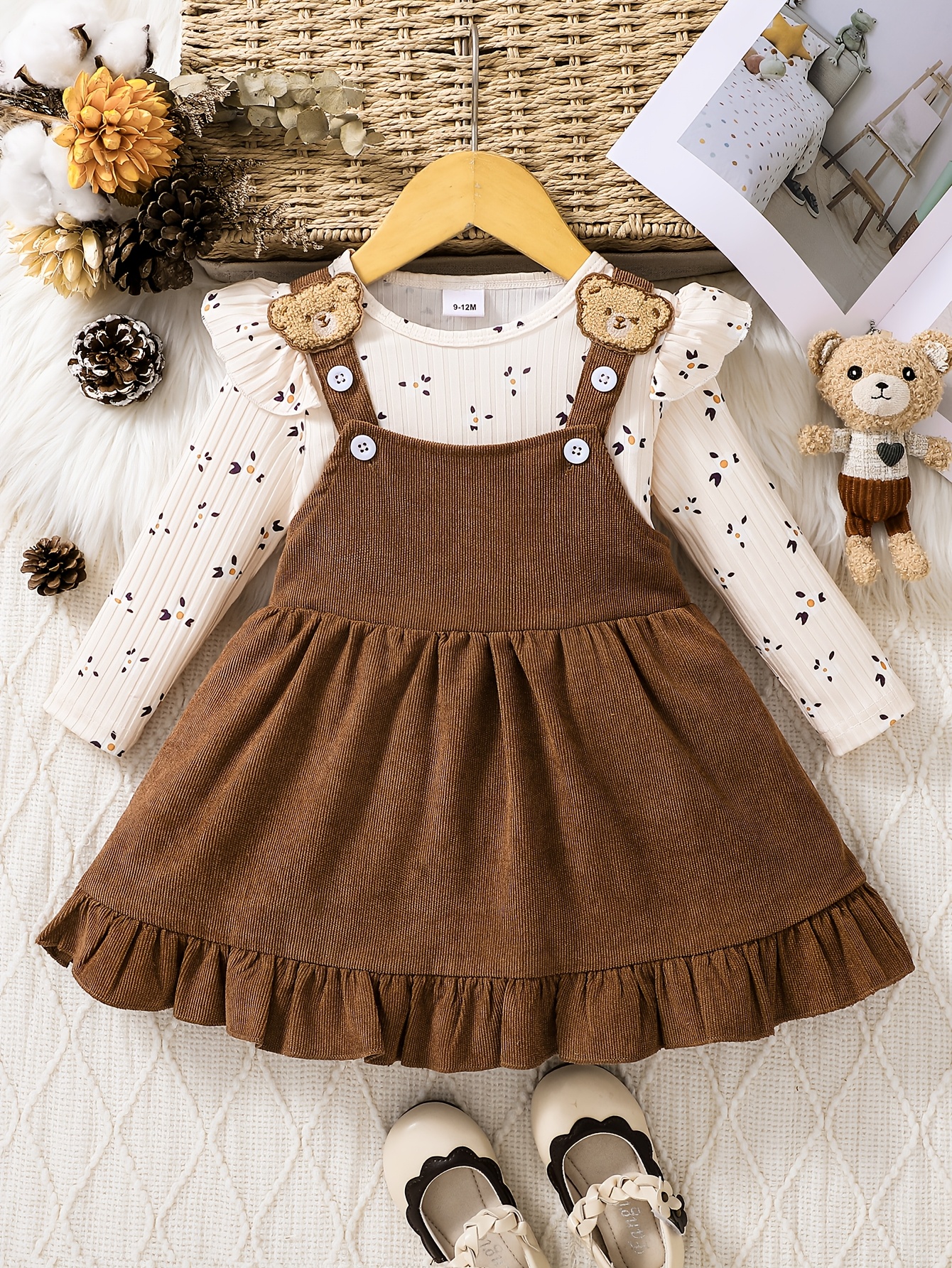 dark brown baby dress Baby Dress In Beige Velvet