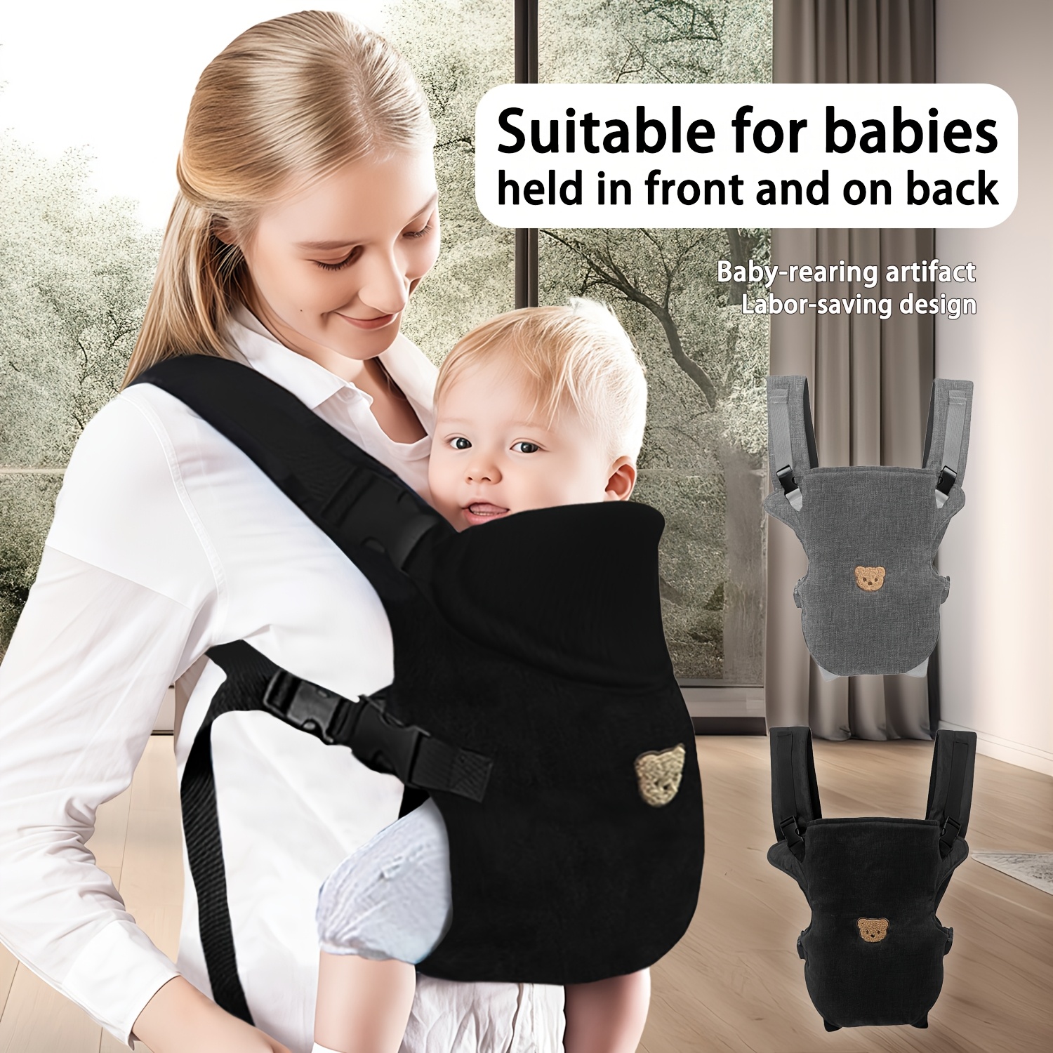 

Multifunctional Carrier Sling, Lightweight , Thickened Design, In Black And Gray - Ideal For New Year, Christmas, Easter Gifts