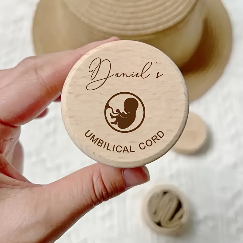 TEMU Personalized Engraved Name & Date Wood Collection Box, Customizable Keepsake Storage For Hair, Teeth, Cord - Baptism Gift For Women, Featuring A