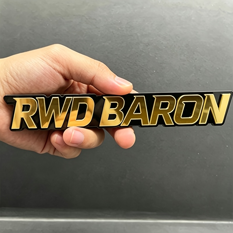 TEMU 1pc Custom Double-layer Acrylic Car Emblem Badge, Universal Text Decoration For Cars And Trucks, With Mirror-finish Golden/silvery Text,