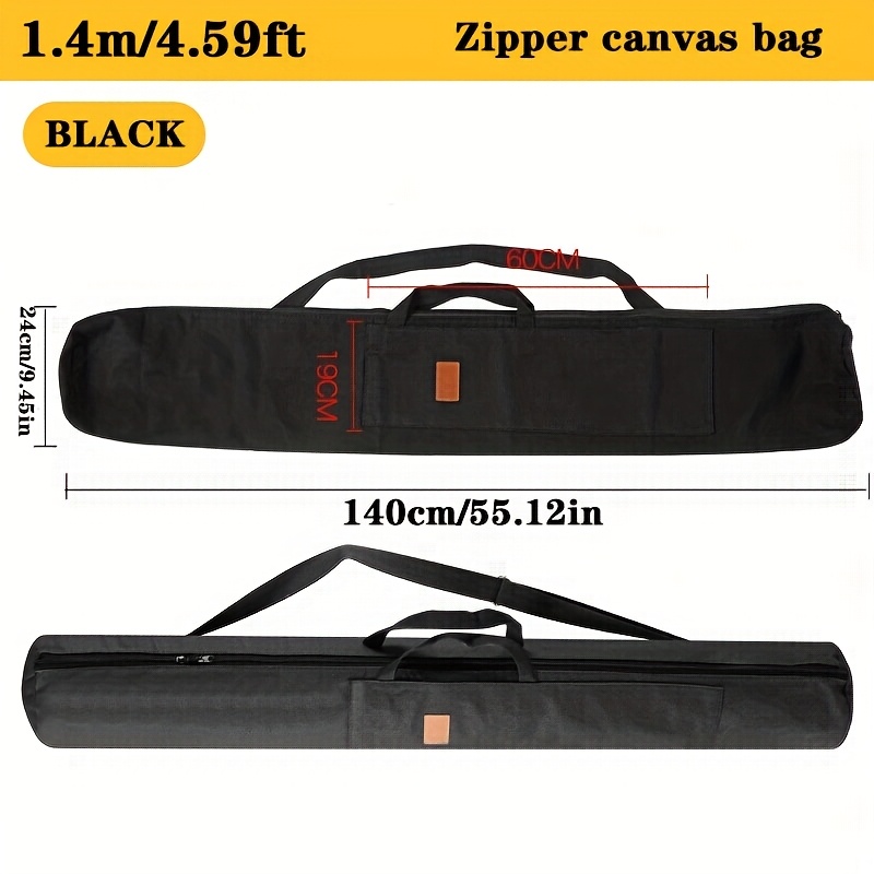 Image of 1.2m/ 1.4m Canvas Fishing Rod Bag, Thickened Umbrella Pouch & Tackle Organizer For Outdoor Sports