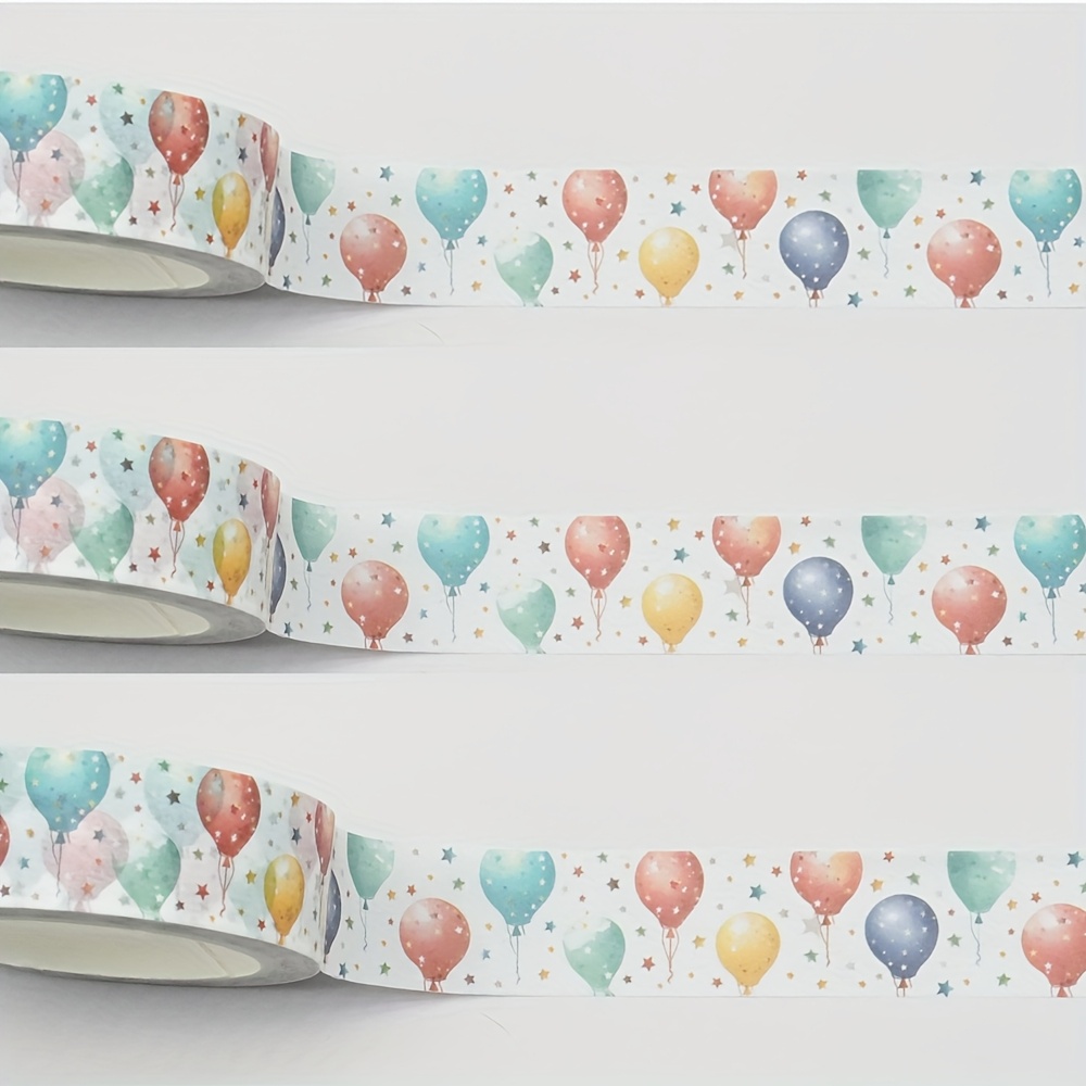 Image of 1pc 15mm*10m Balloon, Star Covering And Paper Tape, Suitable For Stationery, Diy Crafts, Gift Packaging, Diary