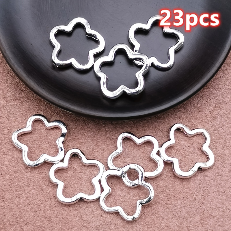 TEMU 23pcs Vintage Hollow Flower Small Hole Beads Charm, Bead Strands, Spacers, Loose Beads, Necklace Making, Earrings, Bag Pendant, Bohemian Style,