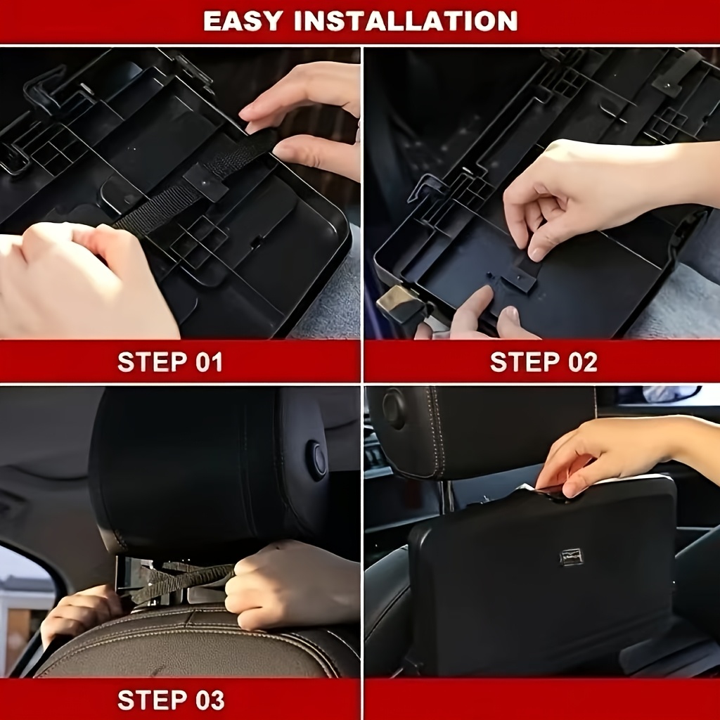 car computer desk folding dining table car back seat lunch table and back seat car eating artifact car desk dining plate high end plastic back seat organizer with foldable dining plate double cup holder phone slot and large storage space vehicle seat back accessories ideal gift details 4