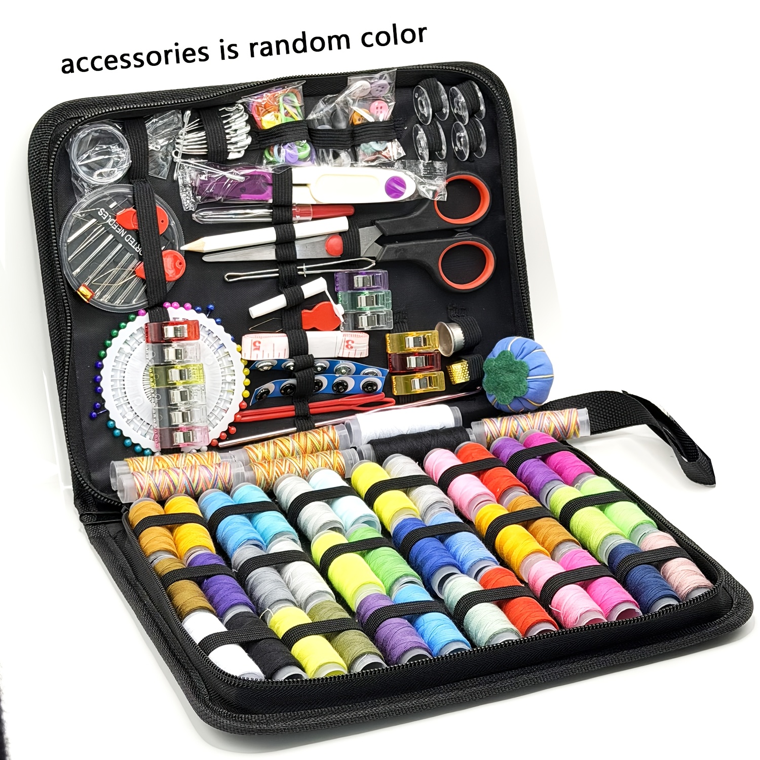 Image of 304pcs Premium Sewing Kit And Thread Set For Grandma, Mom, , Beginners, Travelers - Portable Sewing Additions With Case, Includes Thread, Needles, Scissors, Tape Measure, Pins And More