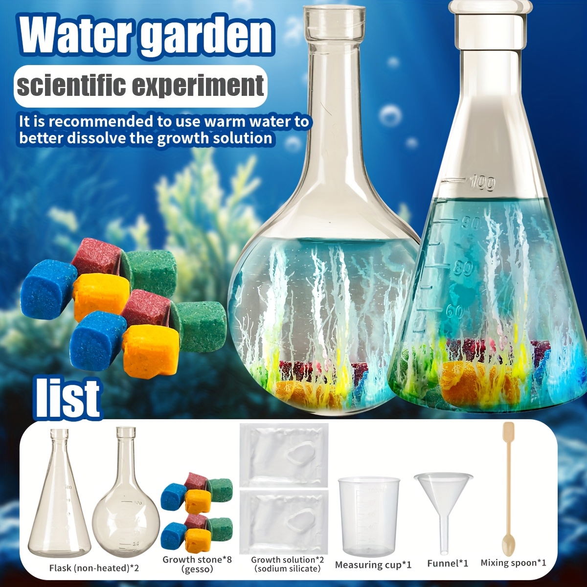 Image of Mini Water Magic Growing Stones, Underwater Garden, Early Learning Supplies, Christmas/halloween/thanksgiving/easter/new Year Gift