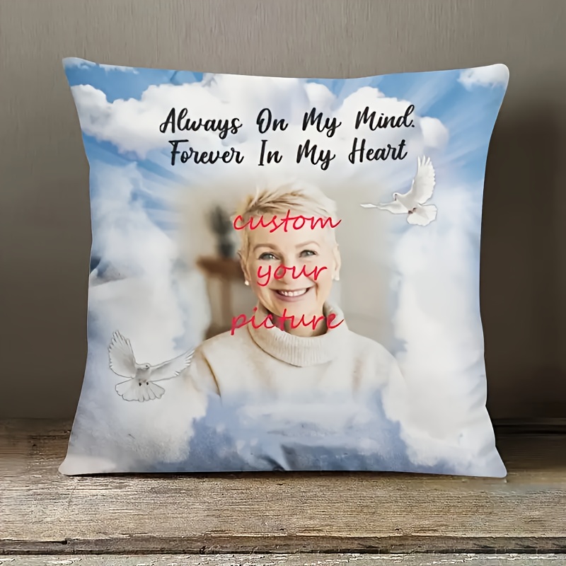 

Custom 18x18 Inch Plush Throw Pillow Cover - Personalized Single-sided Design, Christmas & Memorial Gifts, Vintage Style With Zip Closure, Hand Wash Only - No Insert