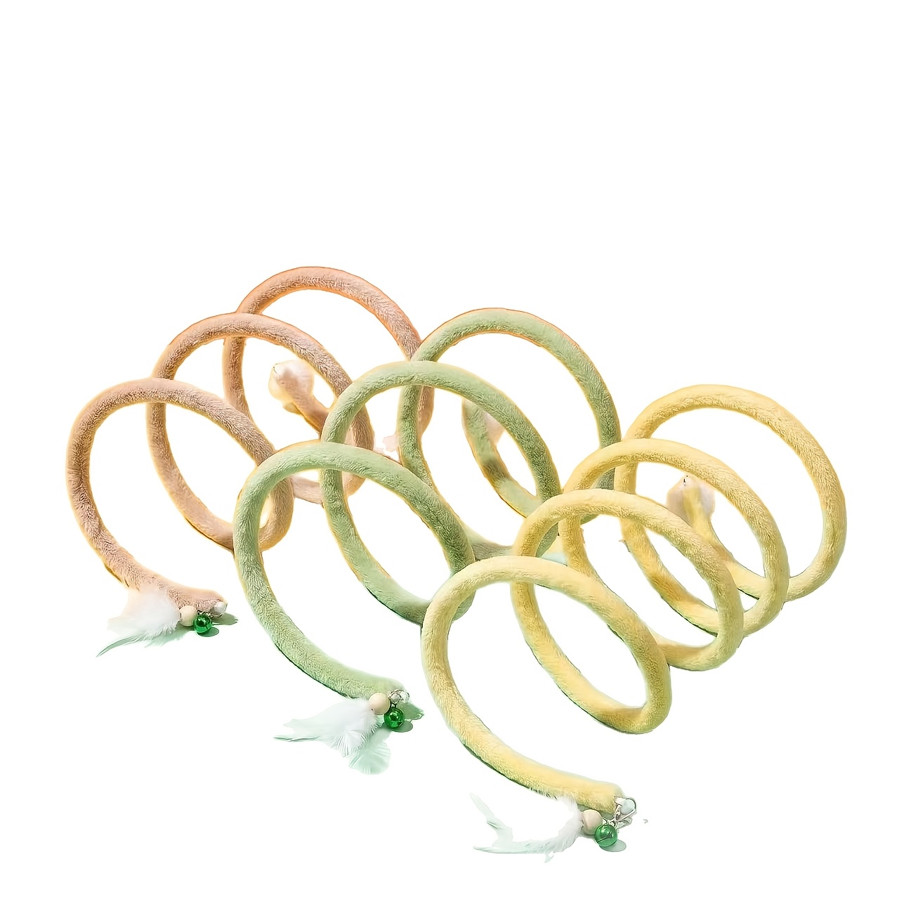 Cat Teaser Wand, Plush Spring Spiral Cat Tunnel Toy