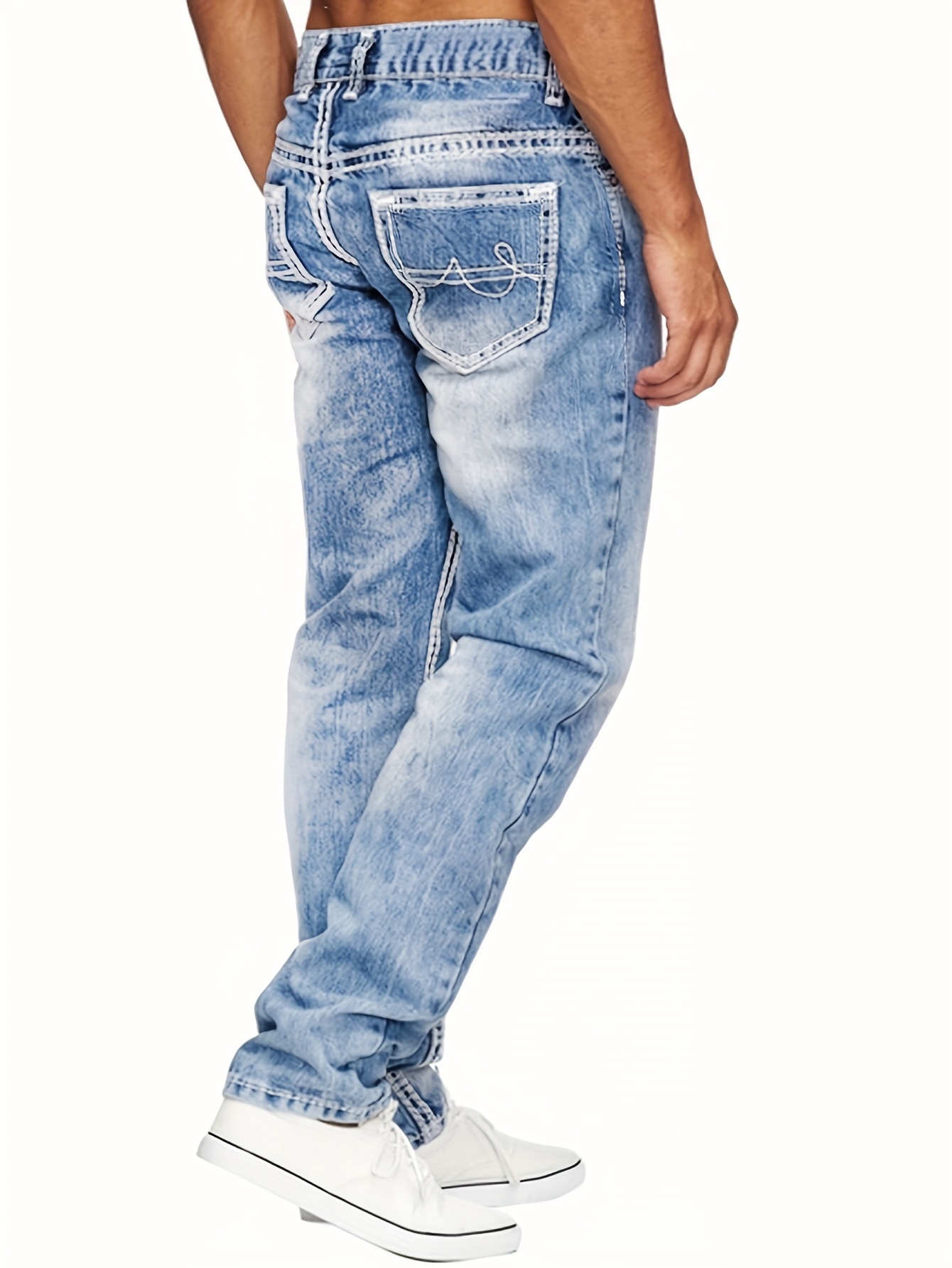 Pantalones Ajustados Elásticos Pantalones Vaqueros Hombre 989Zé ENZO EZ325 - Elásticos Ajustados - Color Azul Oscuro 40W/30L Vaqueros Ajustados Hombre