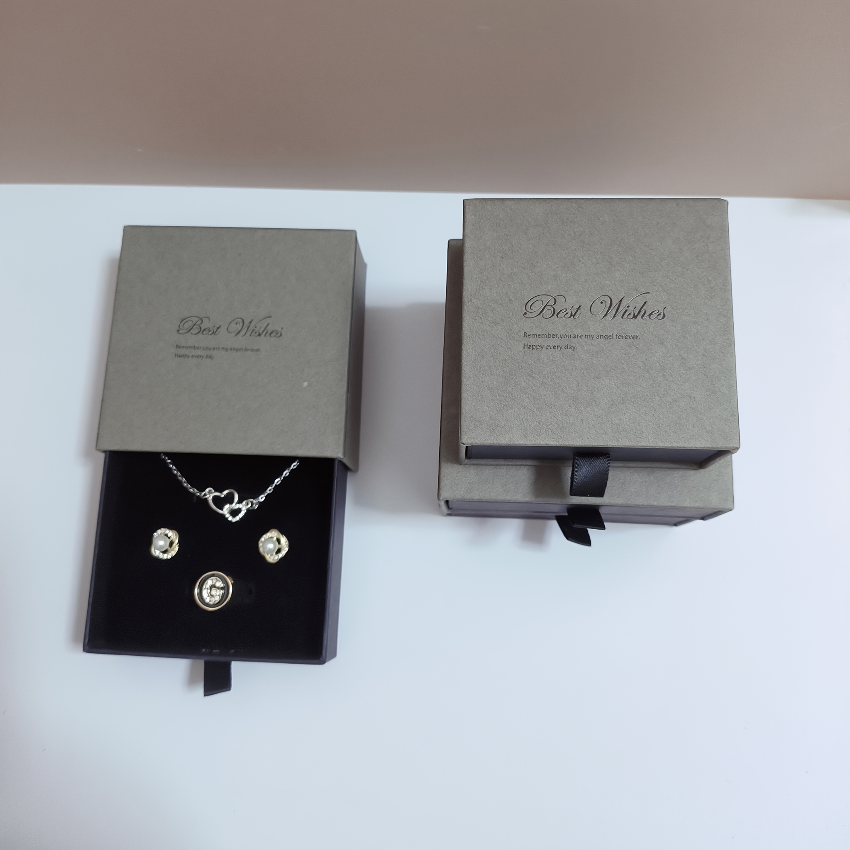 12pcs gray fashion drawer jewelry box simple and   box hard paper material can store rings earrings necklaces earrings suitable for jewelry display box gift box valentines day birthday gift Product details 1