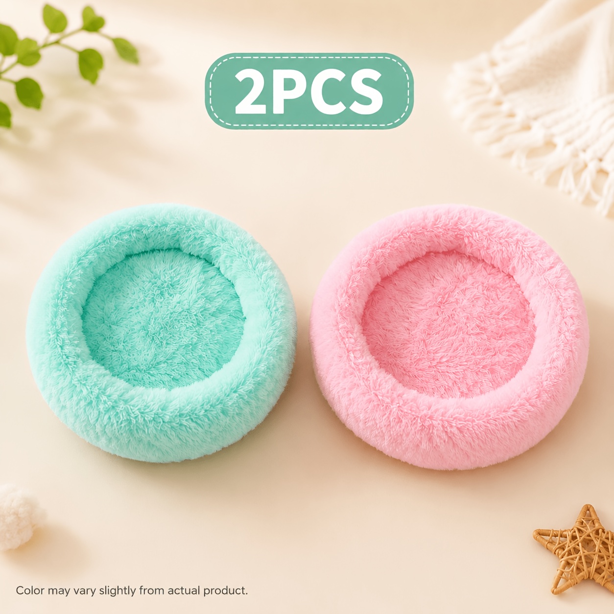 TEMU 2pcs Bird Nest Set, Soft Plush Bird Perches With Durable Polyester Dome, Comfortable Cage Accessories For Cockatiels, Lovebirds& Budgies