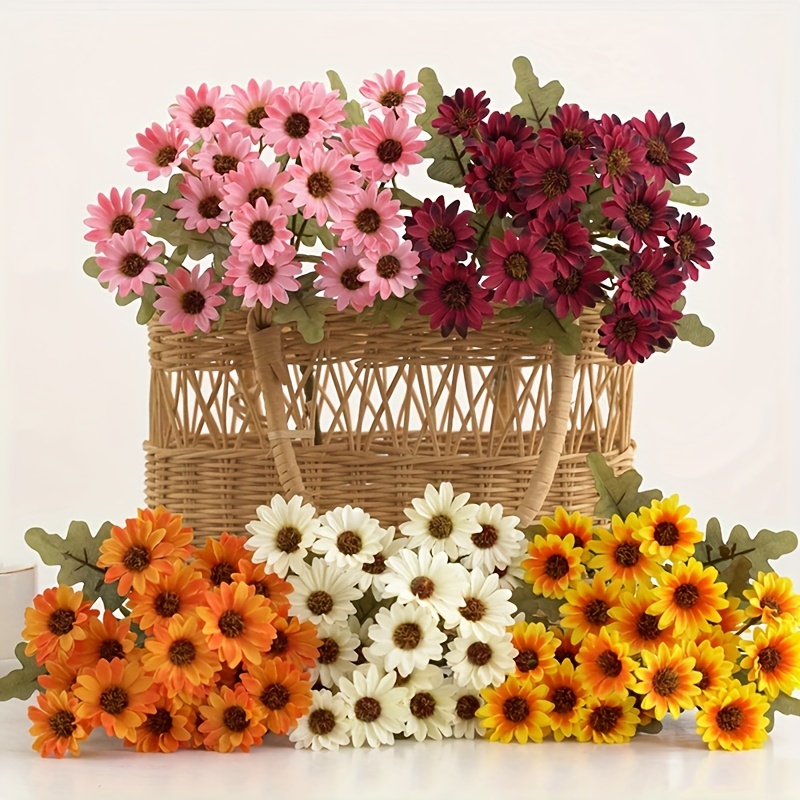 

1pc Vibrant Autumn Daisy Artificial Flower - Weddings, Birthdays & Home Decor | Plastic Bouquet For Living Room, Bedroom, Garden