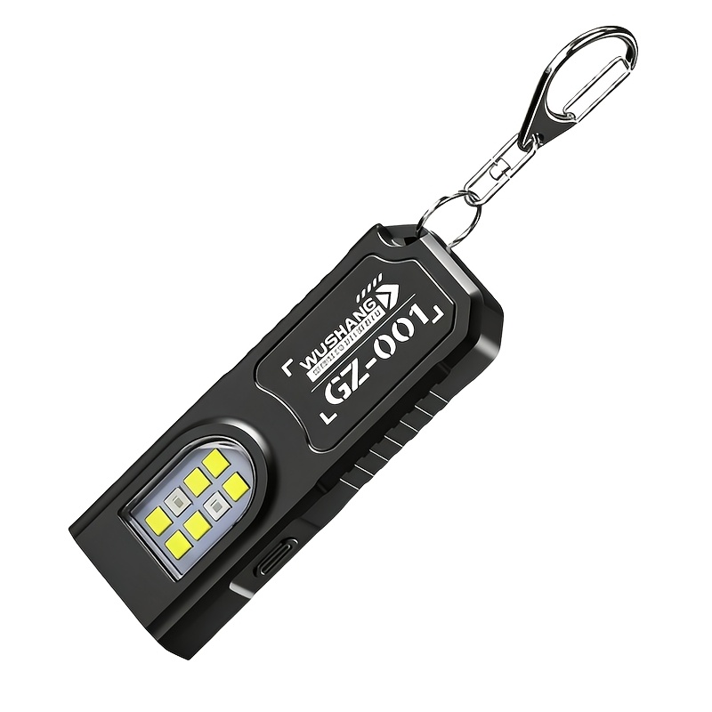 1pc Led Multifunction Mini Flashlight With Magnetic Base And Usb Charging - Portable Work Light. Keychain Clip, Back Clip, Suitable For Camping, Hiking, Counting Steps, Durable Construction, Ip44