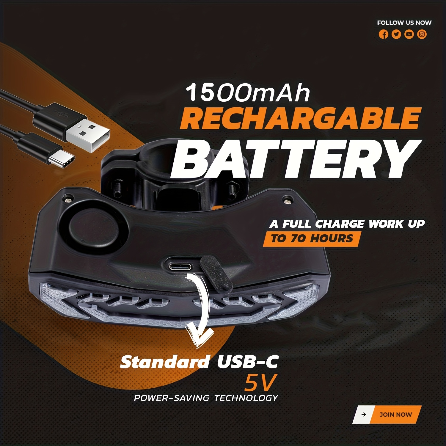 Feu Arrière De Vélo Avec Clignotants, Feu Arrière D'alarme De Vélo