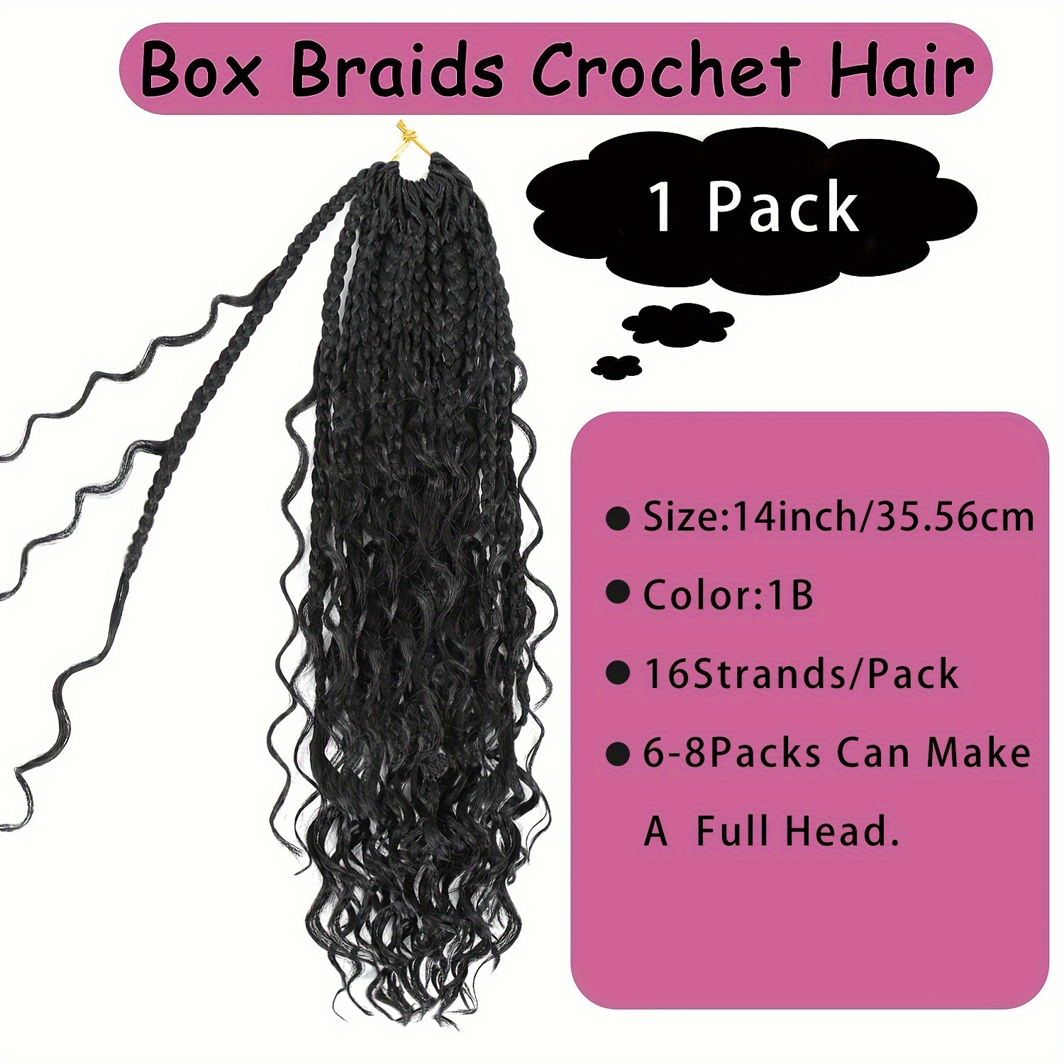 Goddess Box Braids Crochet Hair 10 Inch Bohemian Box Braids Crochet