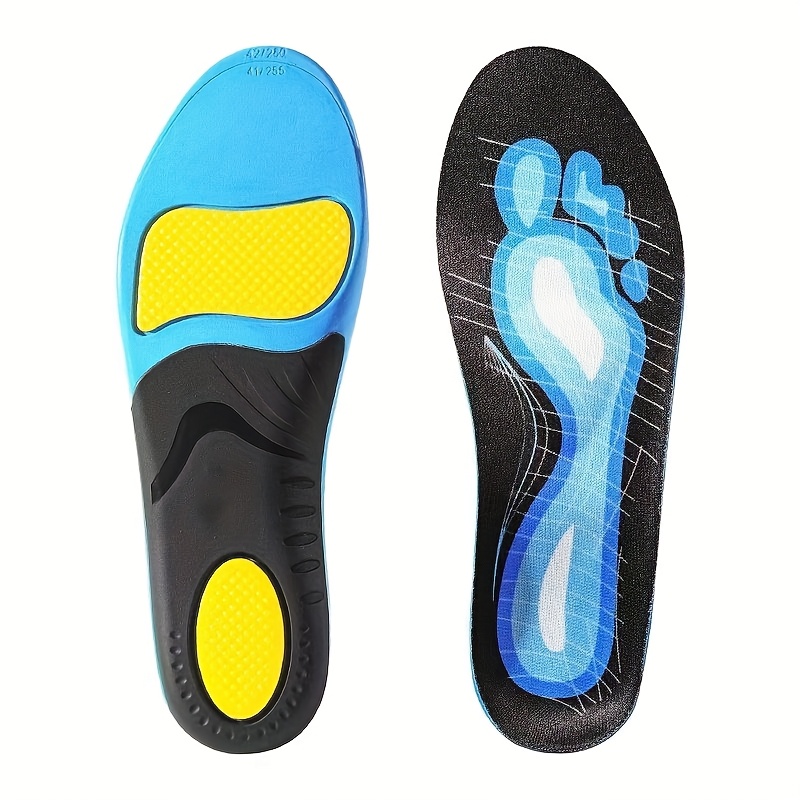 1 Pair Arch Support Sneakers - Shock-Absorbing, Breathable Fabric, High-Elasticity, Unisex Sports & Basketball Footwear with Blue & Yellow Design, Arch Support Shoes|Trendy Footwear|Comfortable Fit, Basketball Shoes