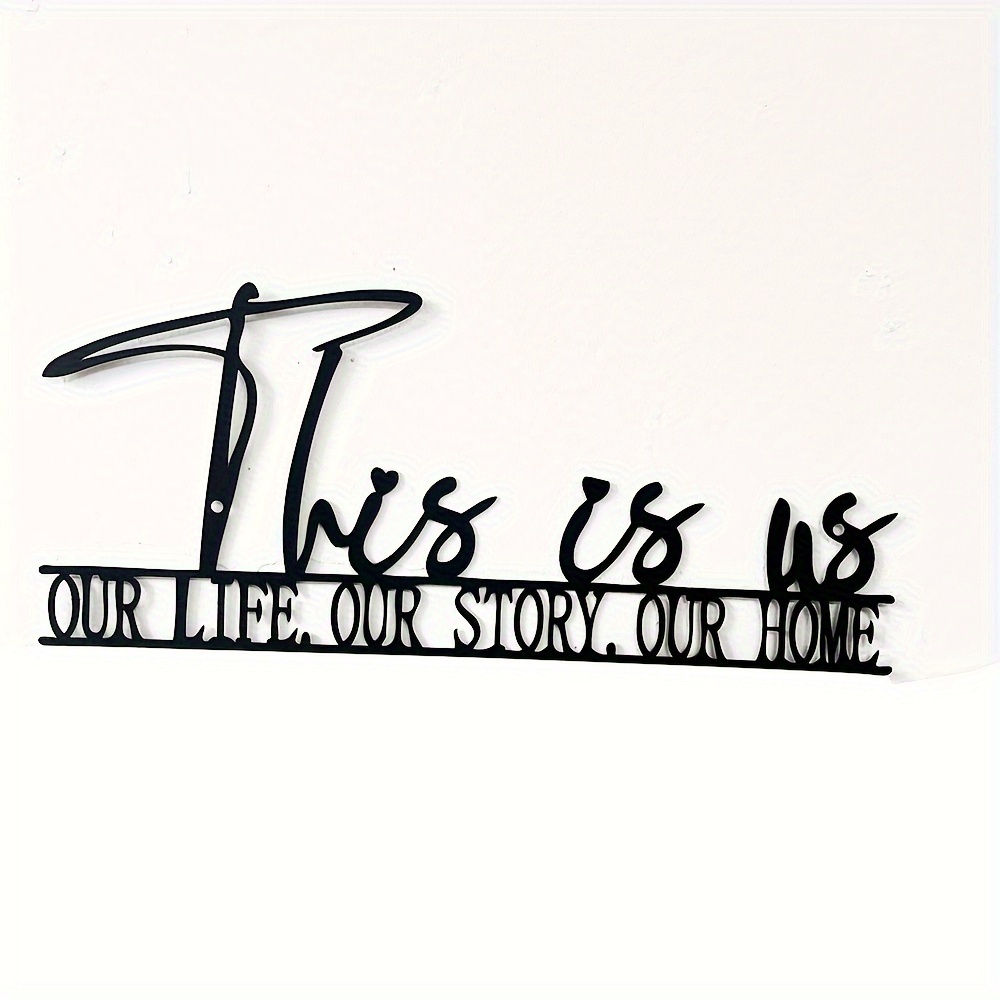 TEMU This Is Us Black Metal Sign - This Is Us Is Indoor Art Furniture And Outdoor Wall Decor - Is Metal Decor For Living Room Kitchen Bedroom - Housewarming Thanksgiving And Other Holiday Gifts.