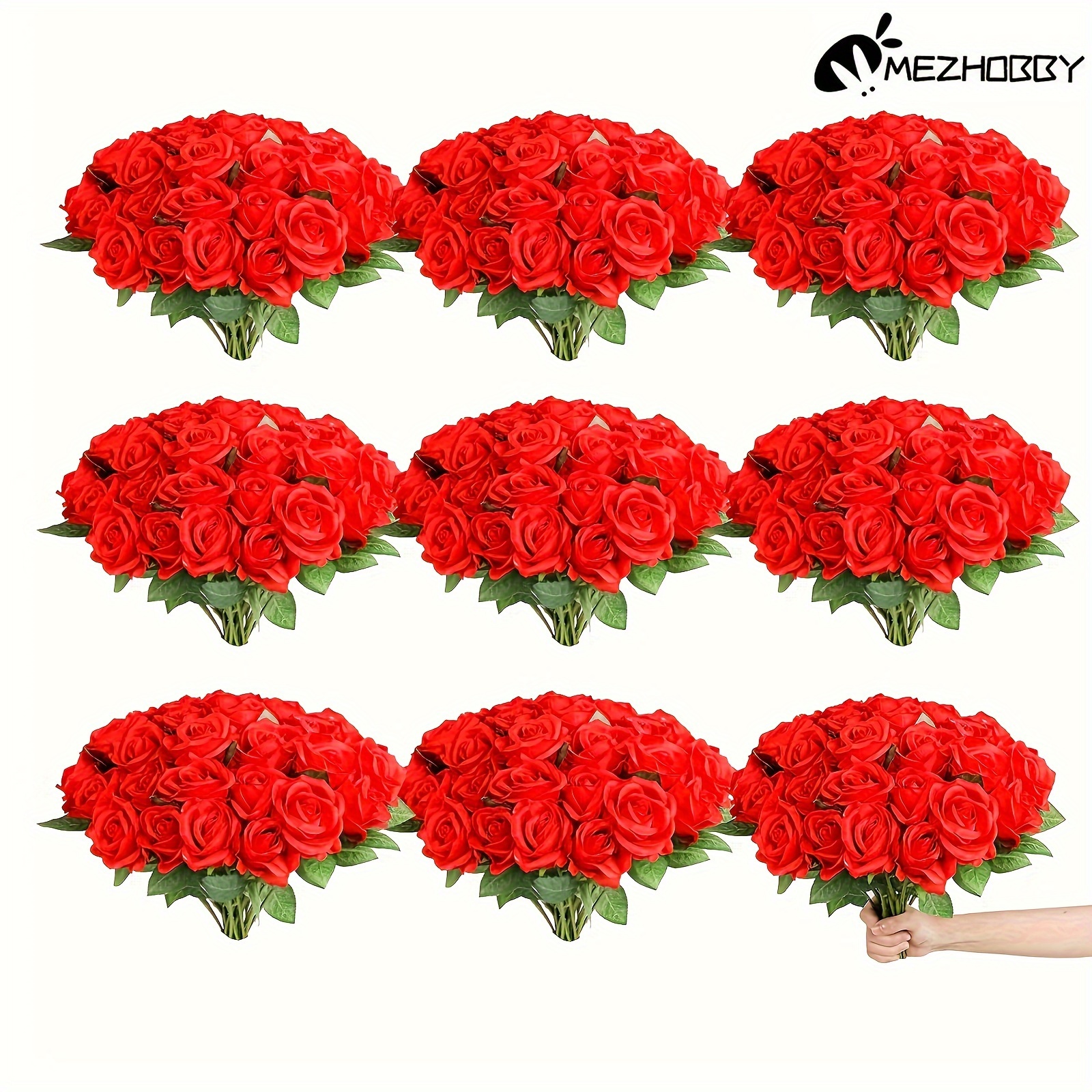 

120 Pcs Artificial Silk Rose Flowers, Fake Roses With Long Stems Artificial Flowers For Diy Wedding Bouquet Table Centerpiece Home Party Decor
