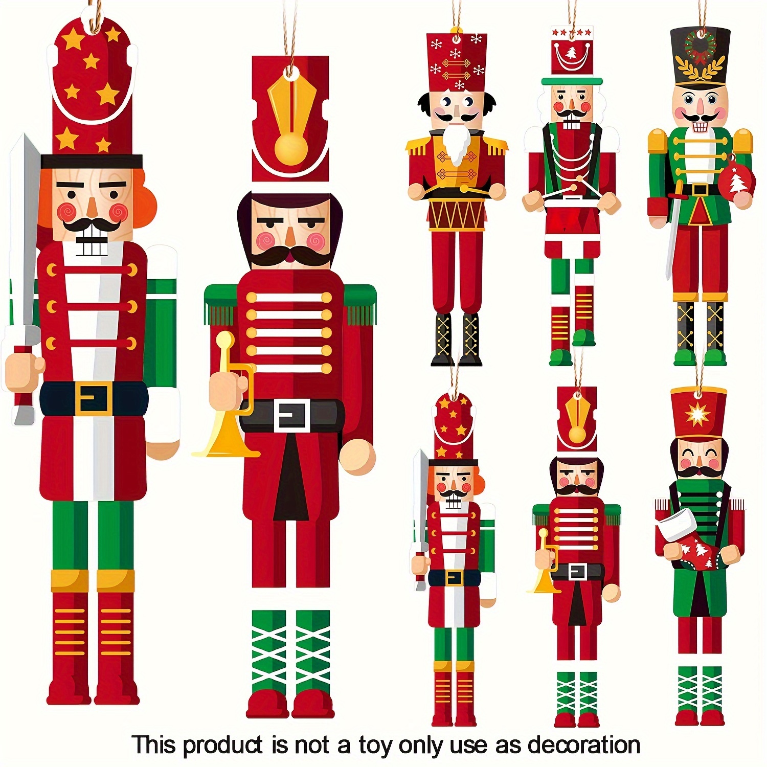 

6pcs Wooden Set - Christmas Tree Ornaments, Decorations For &