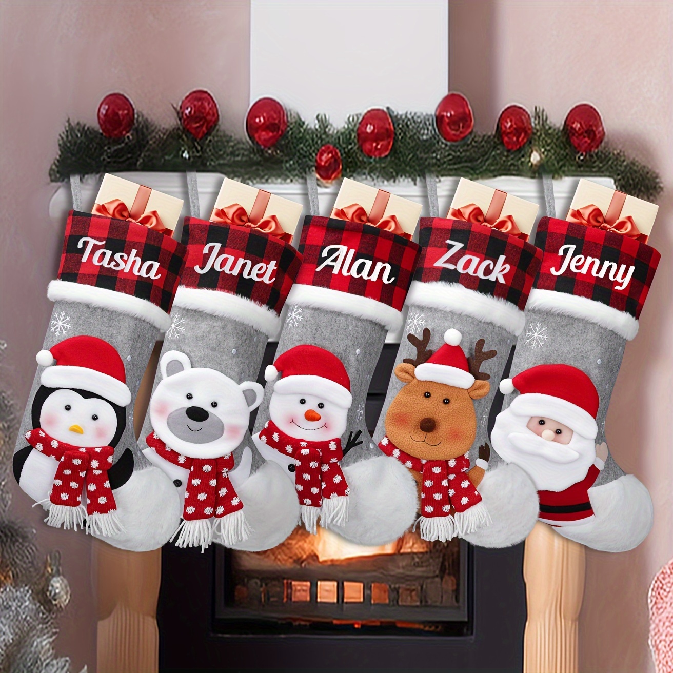 Lehrer Weihnachtsstrumpf Mit Namensschild – Jute, 16,5 Zoll, Personalisierbar Für Geschenke & Deko